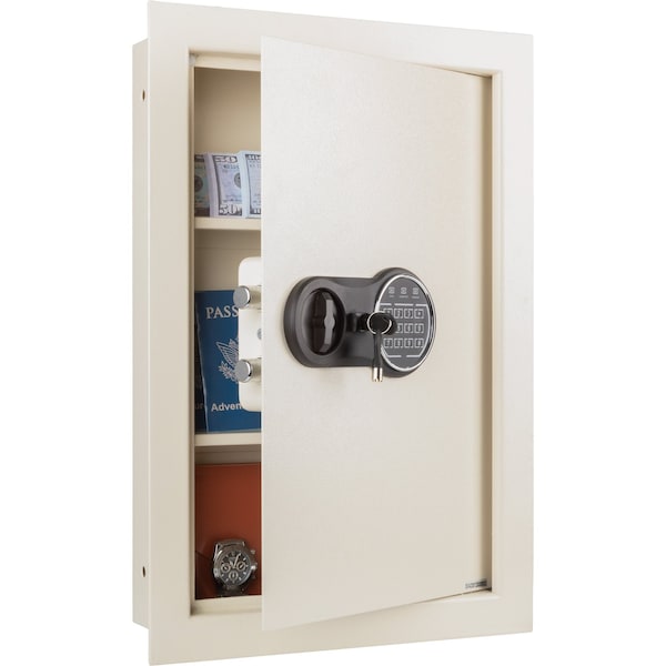 Paragon In-Wall Safe - Keypad Safe with 2 Manual Keys for Cash and Jewelry by Safes Cream 83-DT5915-1 - main
